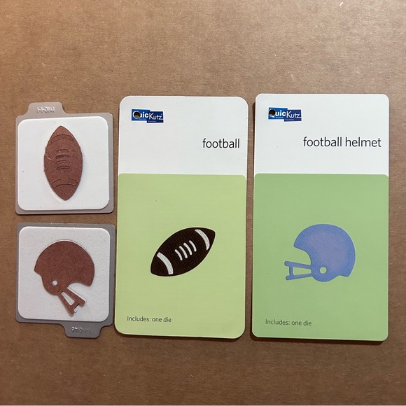 Quickutz FOOTBALL & FOOTBALL HELMET 2” x 2” dies - Picture 1 of 3